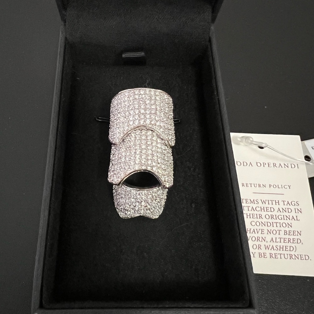 Eddie Borgo pave hinged plate rhinestone ring